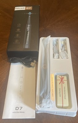 FAIRYWILL D7 Smart Timer 5 Optional Modes Sonic Electric Black Toothbrush