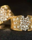 0.40 Ct Round Cut Lab Created Diamond Star Studded Ring In 14K Yellow Gold Ring