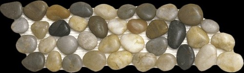 1 Pebble Stone Tile 4×12 River Rock Stone Shower Floor Wall Bati Orient USA - Picture 2 of 2