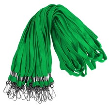 100 Pack Green Lanyards for ID Badges Bulk, Flat Lanyard With Swivel J-Hook C...