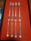 CHANTILLY by Gorham,Sterling Silver COCTAIL Fork,Lot of EIGHT, MONOGRAMMED