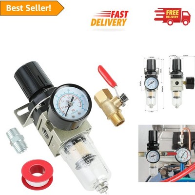 High-Performance 1/4 Inch Air Filter Regulator with Manual Drain & Accessories