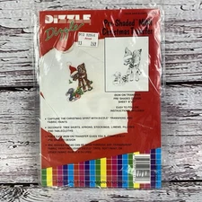Dizzle Dizzle Pre-Shaded Mini Iron-On Transfer Christmas Deer & Bunny 8"x11" Vtg