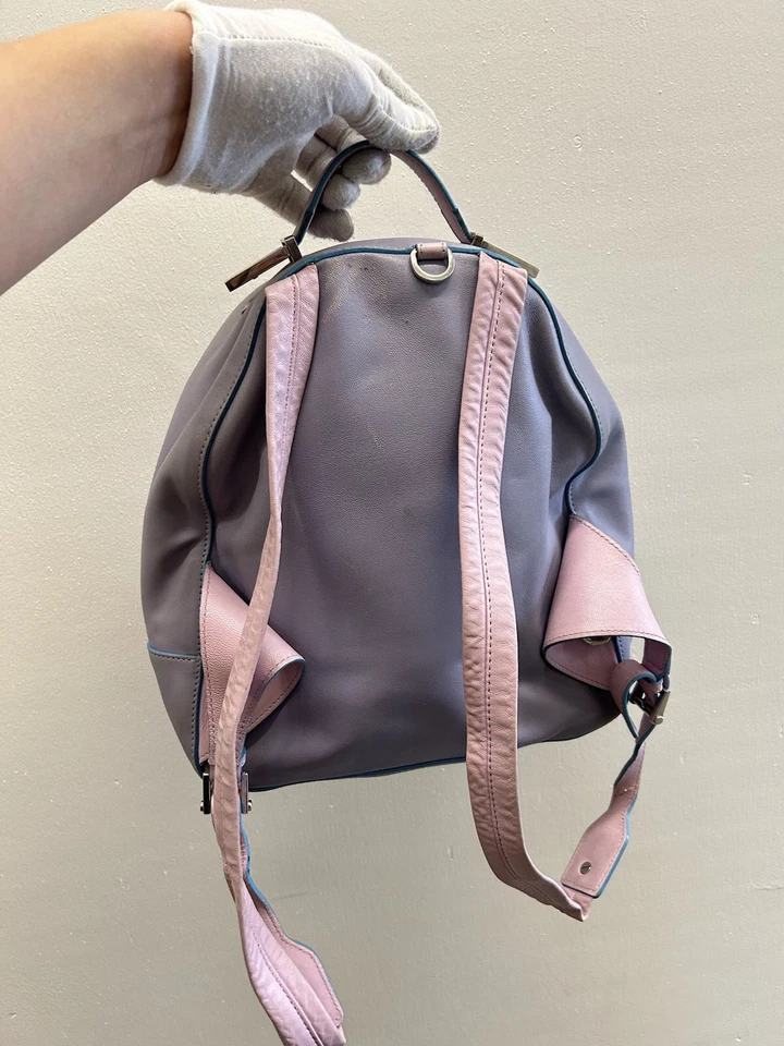 VERSACE Medusa Leather Backpack Purple Pink Gold Unisex Used Authentic - Image 4 of 4