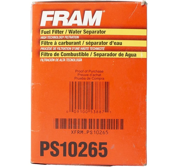 Filtro de combustible de repuesto FRAM para furgonetas Dodge Sprinter 2003-2009 modelo ID PS10265 Foto 4 de 4