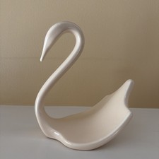 Vintage Cream Ceramic Swan Figurine Towel Holder Nova Designs