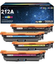 212A W2120A 4 Pack Toner Cartridge for HP M554 M555 (with Chip) Standard Yield