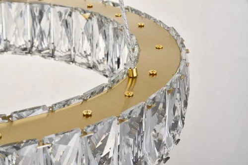 Elegant Lighting 3503D17 Monroe 18"W LED Crystal Ring Chandelier - Gold - Picture 7 of 12