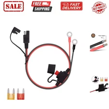 SAE Battery Connector, SAE to O Ring Terminal Harness, with 10A Protection Fu...