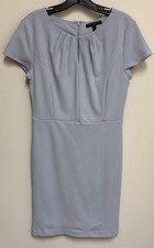 Banana Republic Classic Career Blue Short Sleeve Sheath Keyhole Dress Sz 6