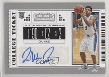 2019-20 Contenders Draft Picks Ticket Blue Foil Justin Wright-Foreman Auto 03df