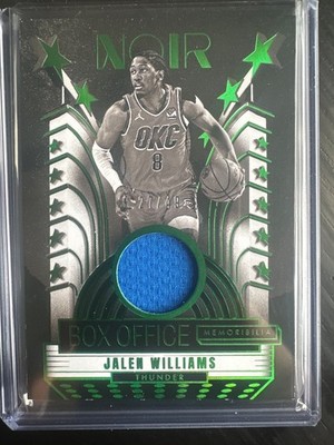 2024-25 Panini Noir Jalen Williams Box Office Memorabilia Green Jersey /49 OKC