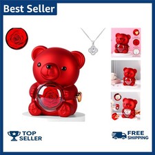 Cute Teddy Bear with Preserved Rose, Romantic Preserved Roses Gift for Her, Uniq