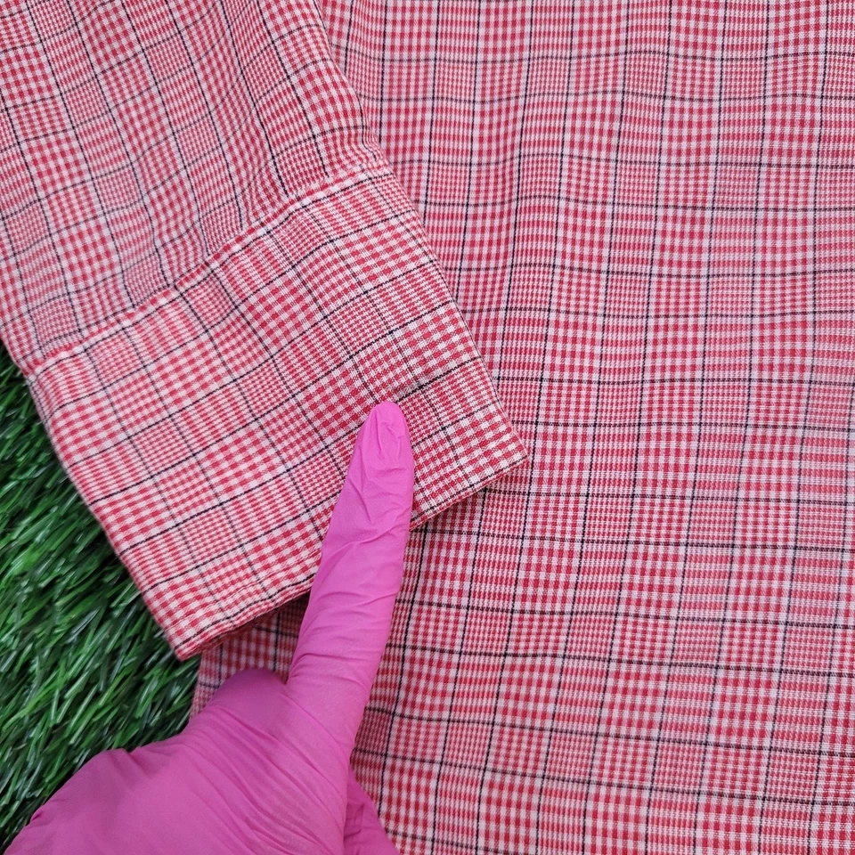 Винтажная рубашка 80-х Van-Heusen на пуговицах M 15,5 19x30 Glen клетчатая - Изображение 4 из 4