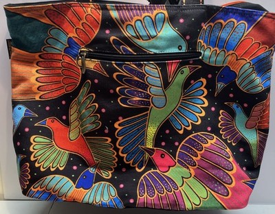 LAUREL BURCH LB8320 Palomas Dove  Large Canvas Tote Over Shoulders Zippered New