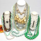 VINTAGE TO NOW FASHION COSTUME JEWELRY NECKLACE LOT ASSORTED TYPES & MATERIALS