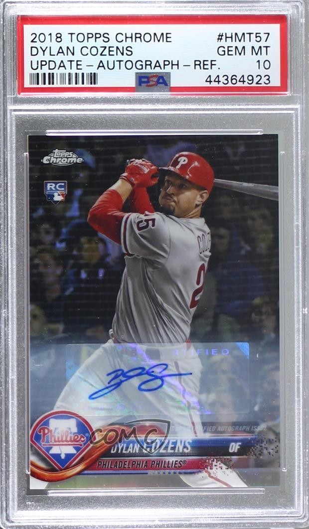 2018 Topps Chrome Update Refractor Dylan Cozens PSA 10 GEM MT Rookie Auto RC 4al