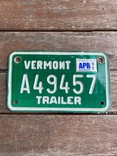 1999 Vermont Trailer License Plate A49457