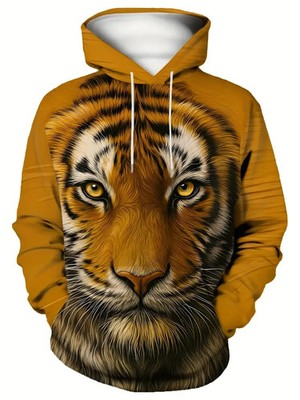 3D Tiger Face All Over Print Hoodie - Adults & Youth