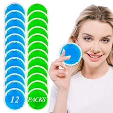 12 Pack Small Ice Packs Reusable Hot and Cold Gel Soft Ice Packs for Face Eyes