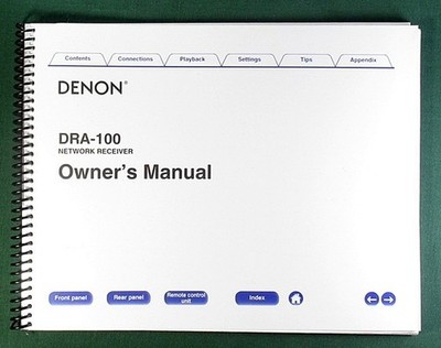 Denon DRA-100 Instruction Manual: Full Color 130 Pages & Protective Covers!
