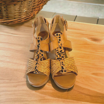 NEW CARLOS BY CARLOS SANTANA ''CARLEY'' WEDGE SANDALS SIZE 7 1/2