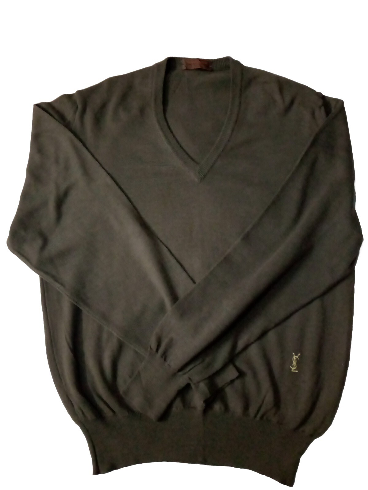 Maglione Yves Saint Laurent uomo collo grigio grande