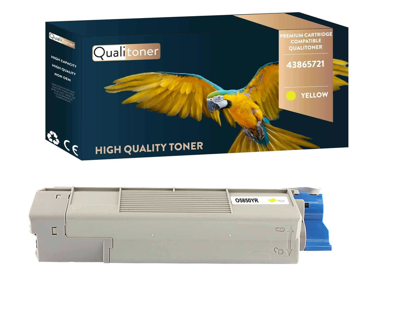 Toner 43865721 Jaune Qualitoner compatible pour imprimante OKI standard