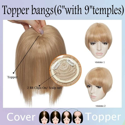 Neat Clip In on Bangs Fringe Fake Hair Extensions Straight Front Hair as Human - Picture 11 of 62