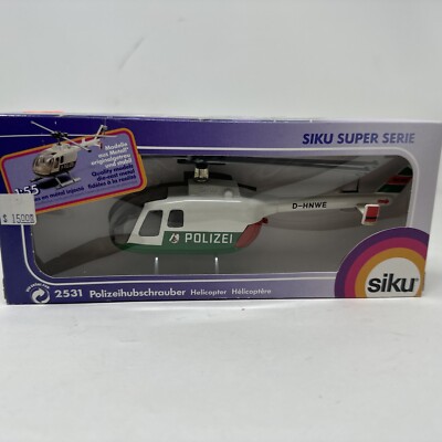 EXTREMELY RARE #2531 Helicopter BO105 1974 Polizei Dusseldorf 1:55 Siku