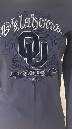 P. MICHAEL T-SHIRT UNIVERSITY OF OKLAHOMA SOONERS FLOCKED/RHINESTONES Small New - Bild 2 von 2