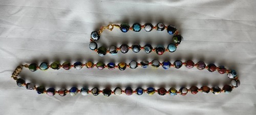 Murano Millefiori Bead Necklace and Bracelet - Picture 2 of 4