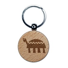 Totally Turtle Engraved Wood Round Keychain Tag Charm