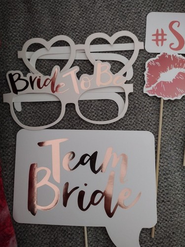Used Miss to Mrs Pink bridal shower props with sticks - Picture 5 of 5