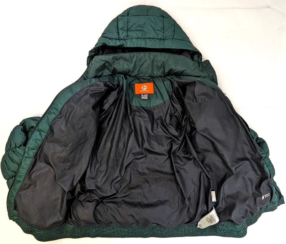 Merrell Thinsulate Insulated Featherless Hood Puffer Jacket, Women XL, Green 700 - Image 3 of 4