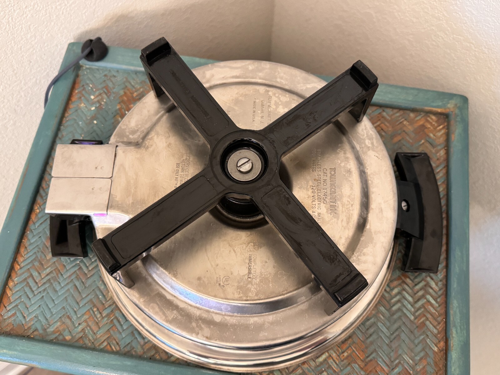 VTG TOWNECRAFT 11" ELECTRIC STAINLESS Skillet Fry Pan 17450 Egg Poacher