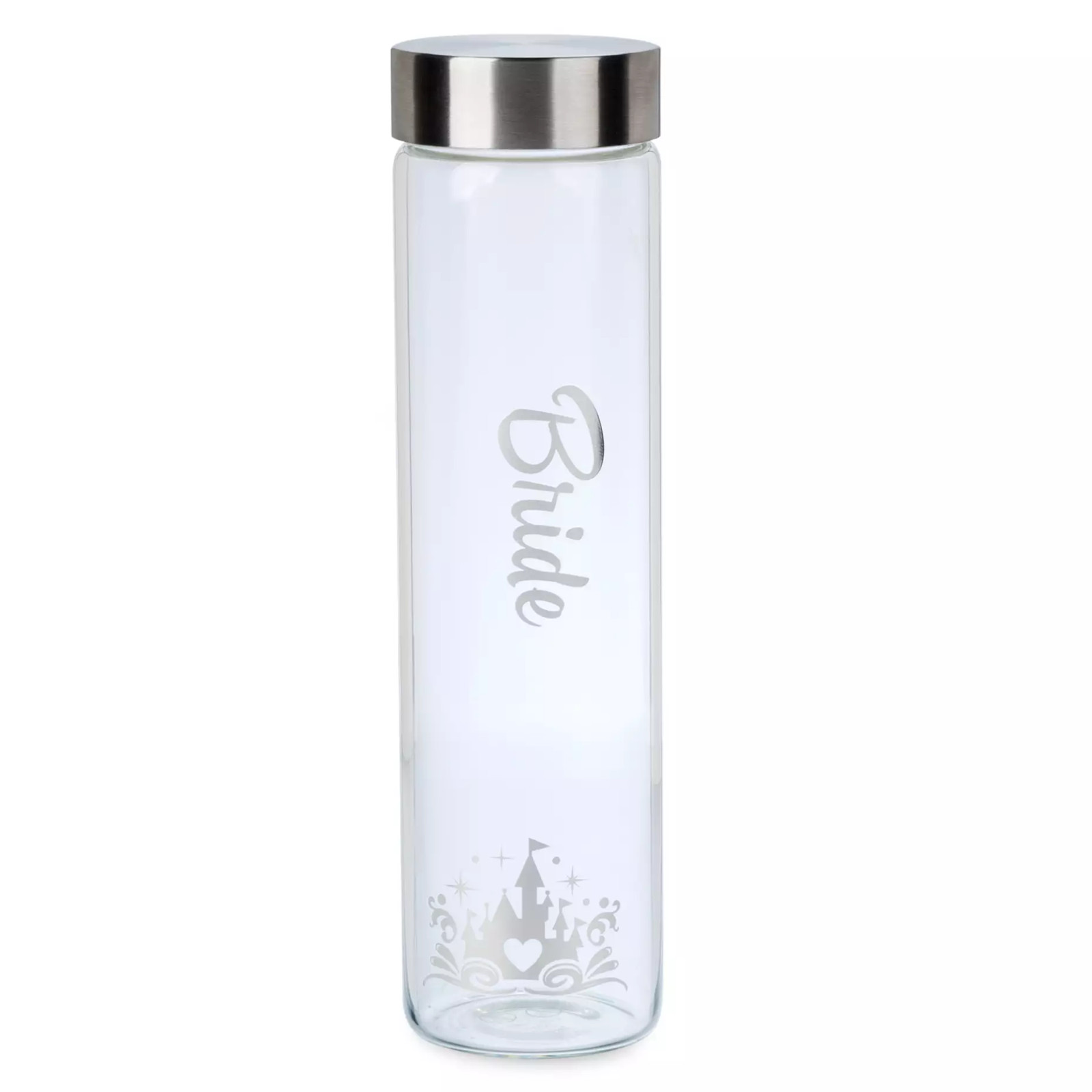 Disney Parks Exclusive Bride Fairy Tale Wedding Glass Water Bottle New