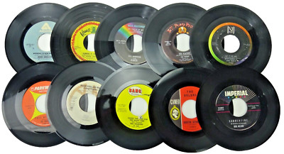 Lot of 10 Vinyl 7'' 45RPM Records for Arts & Crafts Displays Decoration Man Cave