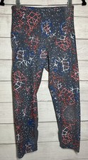 Zella Mesh Panel Blue Leggings Colorful Print Women s XS Multicolor Active