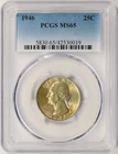 1946 25c Washington Quarter PCGS MS65