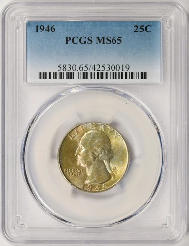 1946 25c Washington Quarter PCGS MS65