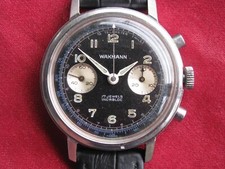 Wakmann Vintage Stainless Steel 17 Jewel Chronograph Wrist Watch