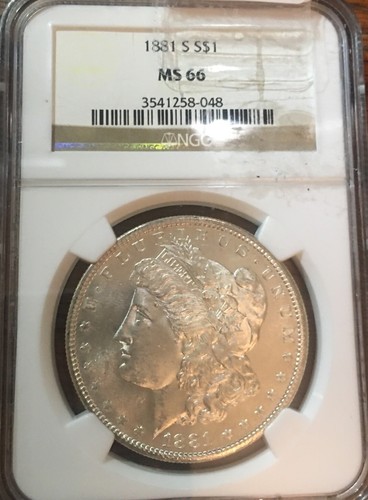 1881-S $1 NGC MS 66 Morgan Dollar Graded Brite Coin 1 Dollar - Picture 3 of 7