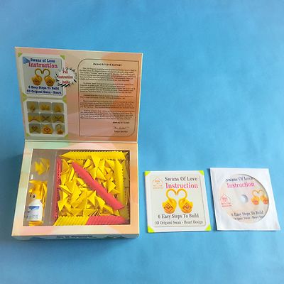 DIY 3D Origami Swan Kit With Heart Design - 500 Pre-folded Triangles