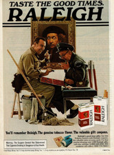 1977 Vintage Print Ad Taste The Good Times Raleigh Painting Checkers Janitor Men