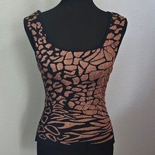 Vintage animal print knit tank top medium
