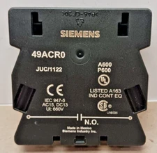 NEW SIEMENS 49ACRO AUXILIARY N.O. CONTACT 6A 600V