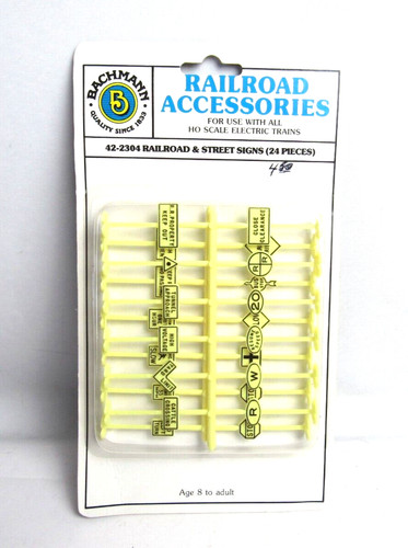 Accesorios de ferrocarril Bachman escala HO (24) señales de tráfico #42-2304 nuevo en caja | Zustand: New