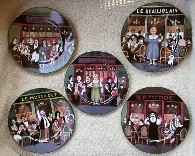 Williams Sonoma Guy Buffet LES CAFES Collection 8  Salad Plates Set of 5 MINT