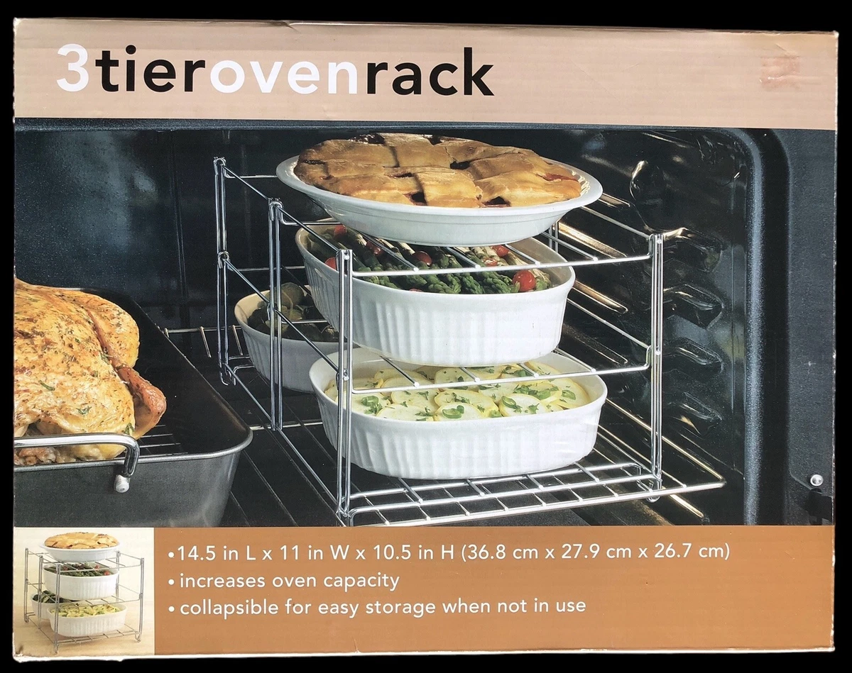 Nifty Solutions Insert with 3 Non-Stick, One Size, 3 Tier Baking Rack WITH  Cookie Sheets